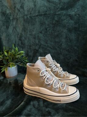 All Starr Converse High-Top Sneakers in Beige and White
